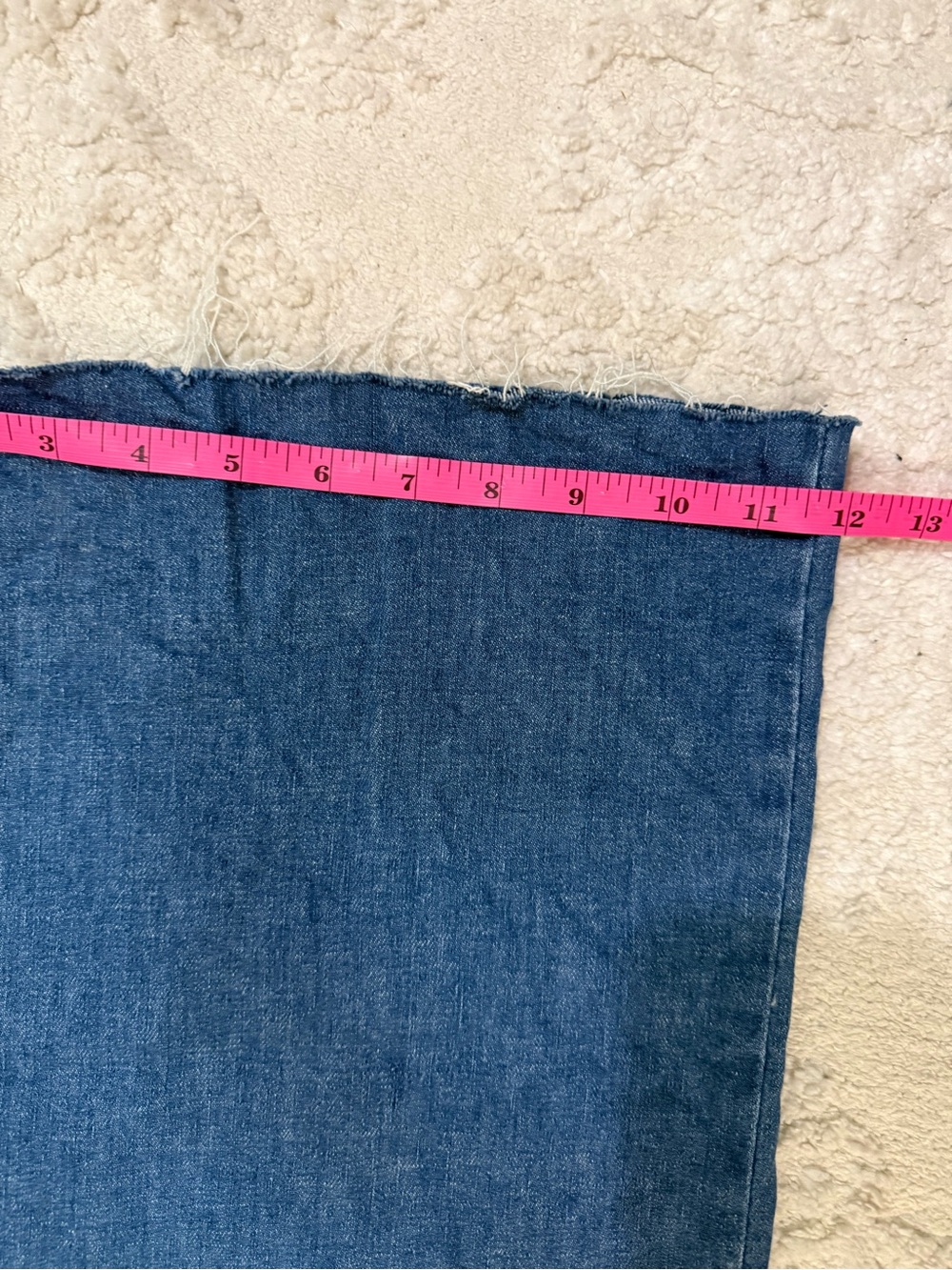 Pilcro Anthropologie Jeans 31 Wide Leg High Rise Hemp Blend Raw Hem Blue - Picture 7 of 9